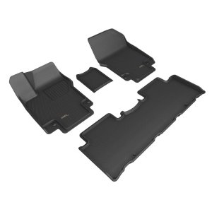 Hyundai Ioniq 5 Floor Mat Set - Front + Rear - 3D MAXpider - KAGU Series - Black - `22-`23 Hyundai Ioniq 5 Floor Mat Set - Front + Rear - 3D MAXpider - KAGU Series - Black - `22-`23